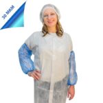 Product image 2 for Нарукавники полиэтиленовые, двойная резинка, пл. 30 (экстра), Россия, голубой