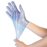 Product image 3 for Перчатки из ТПЭ, голубые, глянцевые, Albens