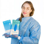 Product image 4 for Перчатки из ТПЭ, голубые, глянцевые, Albens