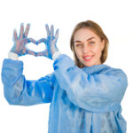 Product image 2 for Перчатки из ТПЭ, голубые, Albens